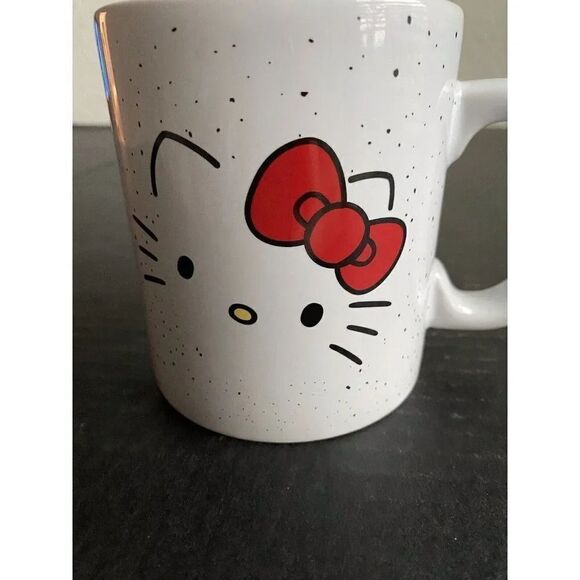 Sanrio Hello Kitty Speckled Face 20oz Ceramic Coffee Tea Mug Cup NEW - Picture 2 of 8